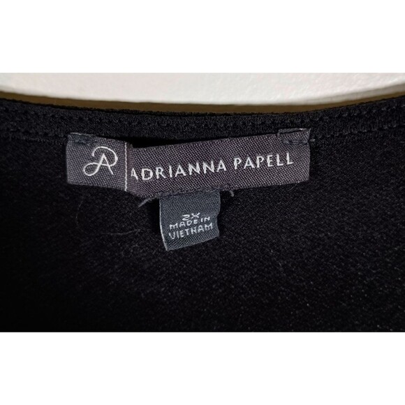 Adrianna Papell Women's Black Clip Dot Sheer Long Sleeve Sweater Plus Size 2X - Picture 2 of 6